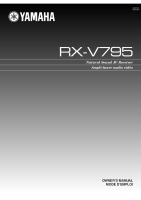 Yamaha RXV-795 - Owners Manual
